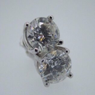 .50 ct Round Diamond Stud Earrings 14K White Gold G Color SI1 Clarity - Image 2